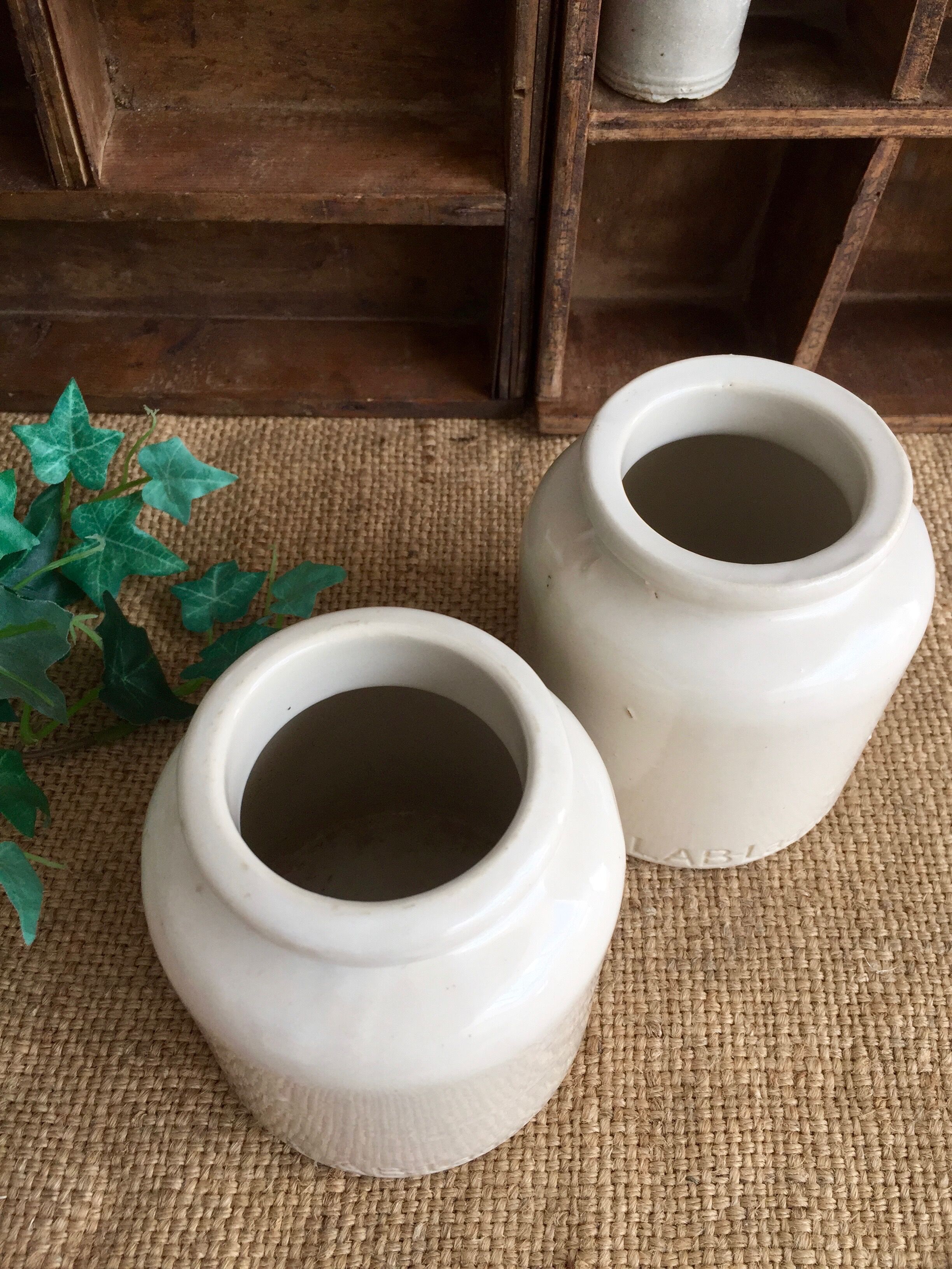 Old glazed mustard jar