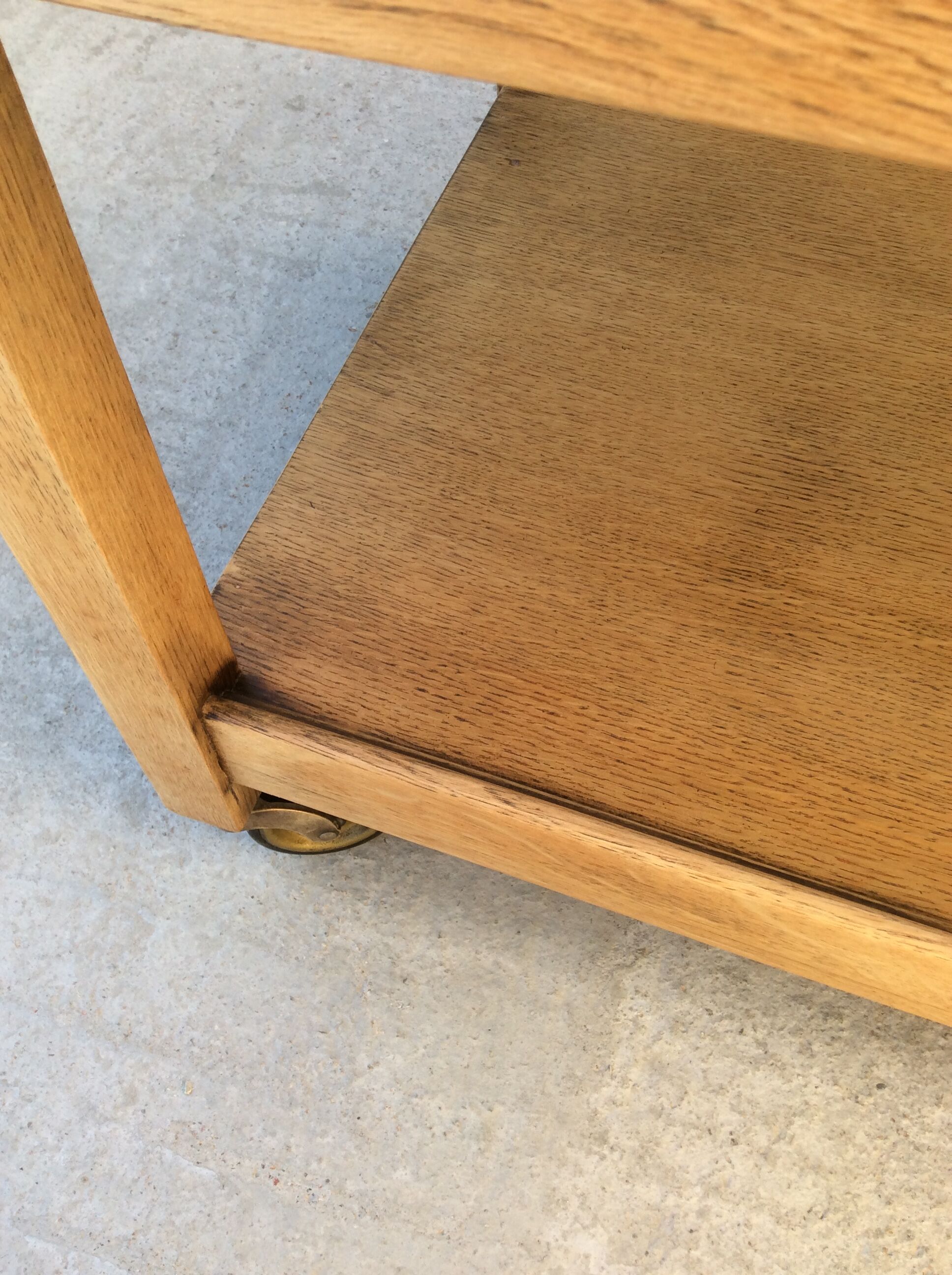 1950s wheeled oak dessert