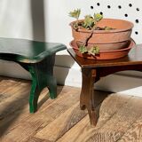 2 vintage wooden bar stools