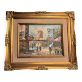 Oil painting. "Montmartre Moulin Rouge"