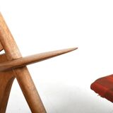 Early Pair CH-28 Oak Easychairs by Hans J. Wegner