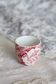 Antique English Burleigh Victorian Chintz Red Earthenware Egg Cup