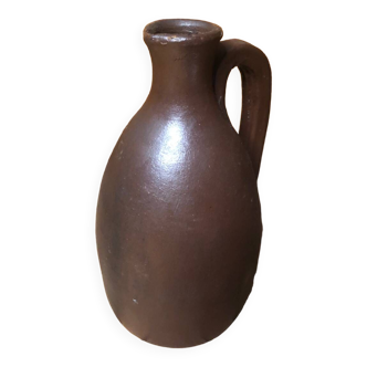 Old Brown Stoneware Bottle Vintage Signature #A589