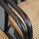 Lot de 4 chaises de salle à manger/bistro au design vintage en bois avec sièges tissés