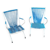 Pair of children's scoubidou armchairs