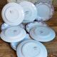 Nine Sarreguemines earthenware dessert plates, Brunoy service, 1940s
