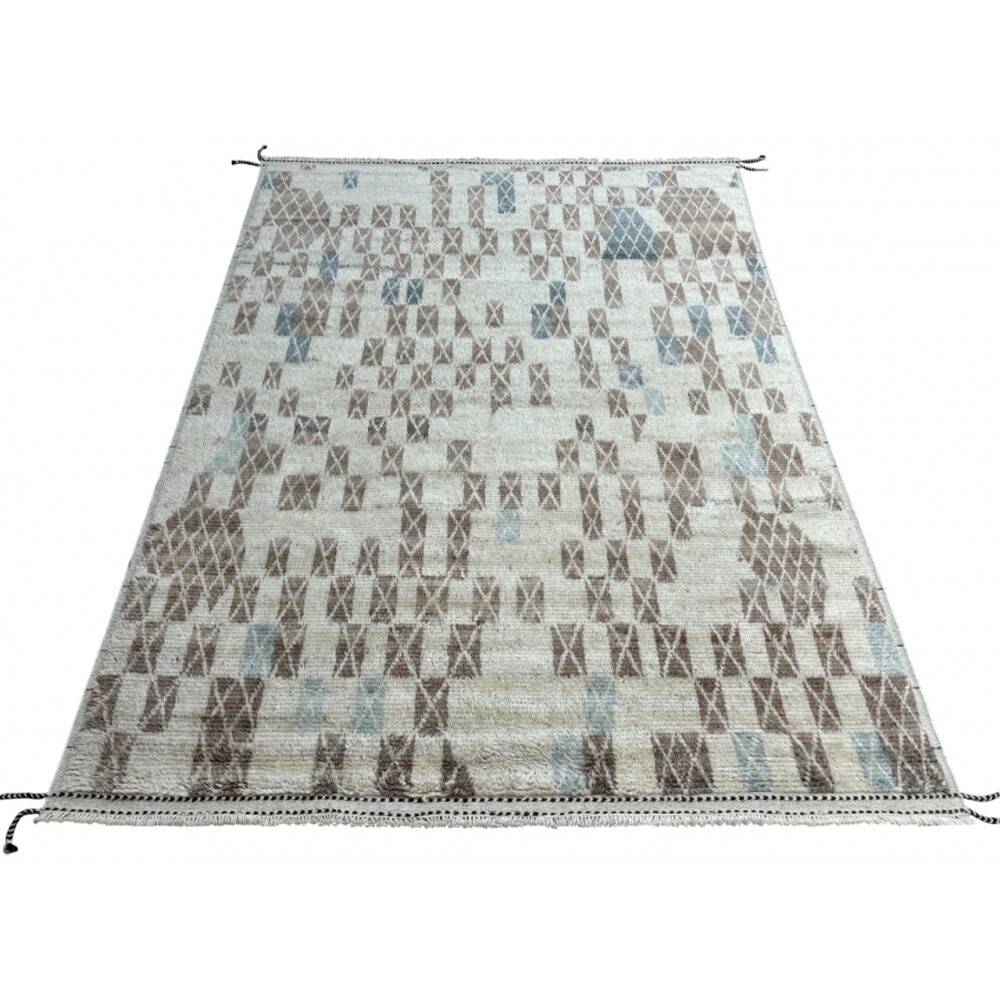 Modern Moroccan style Handmade Rug, 100% Natural Wool. Custom Options Available
