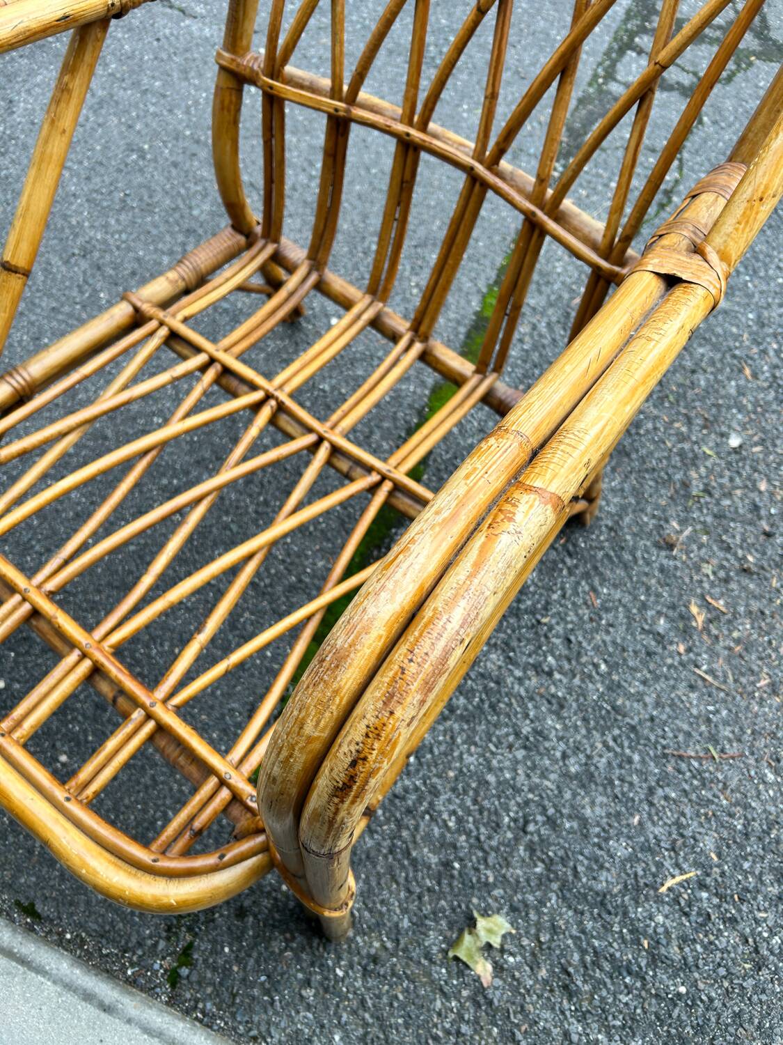 Vintage wicker armchair