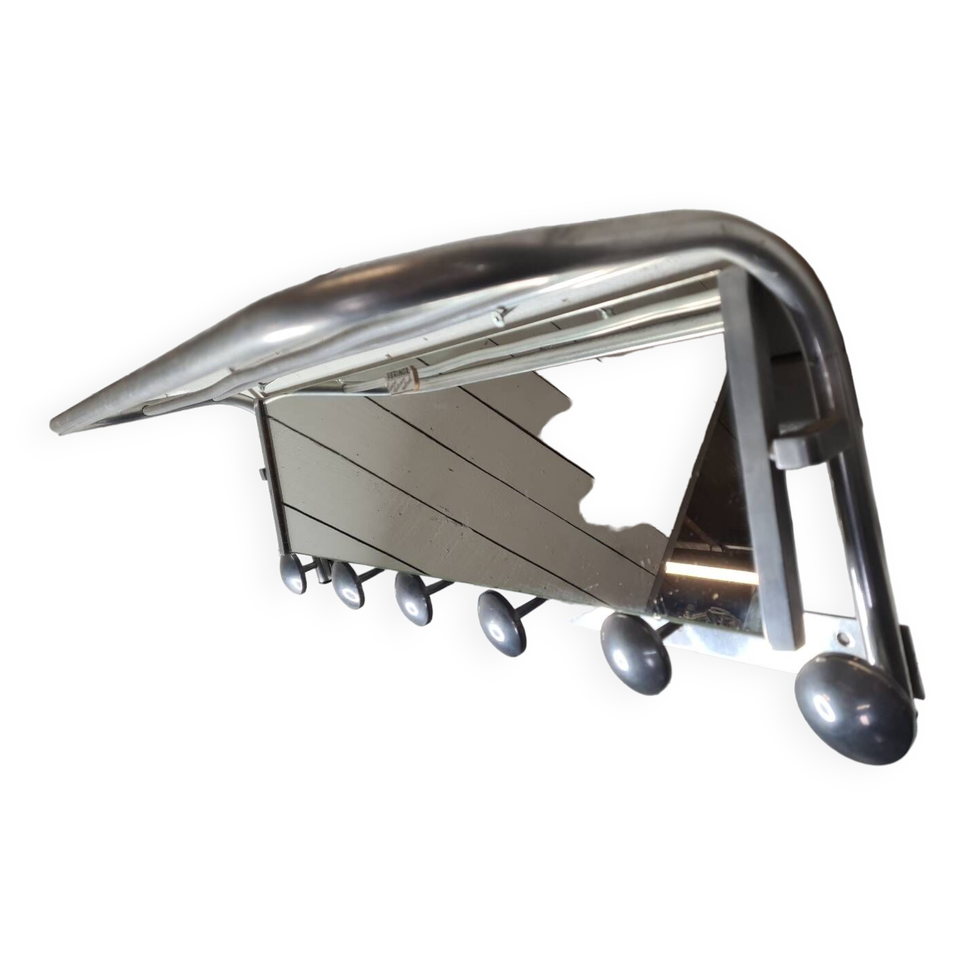 Coat rack with aluminum hat rack