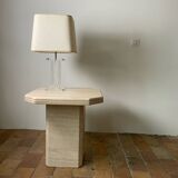High table or pedestal table in travertine