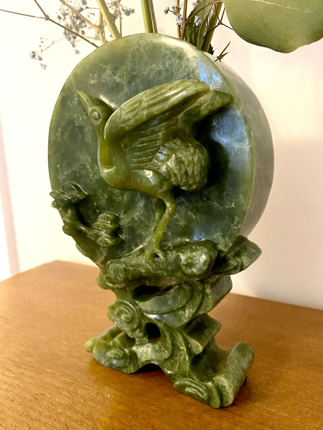 Chinese vase, carved jade