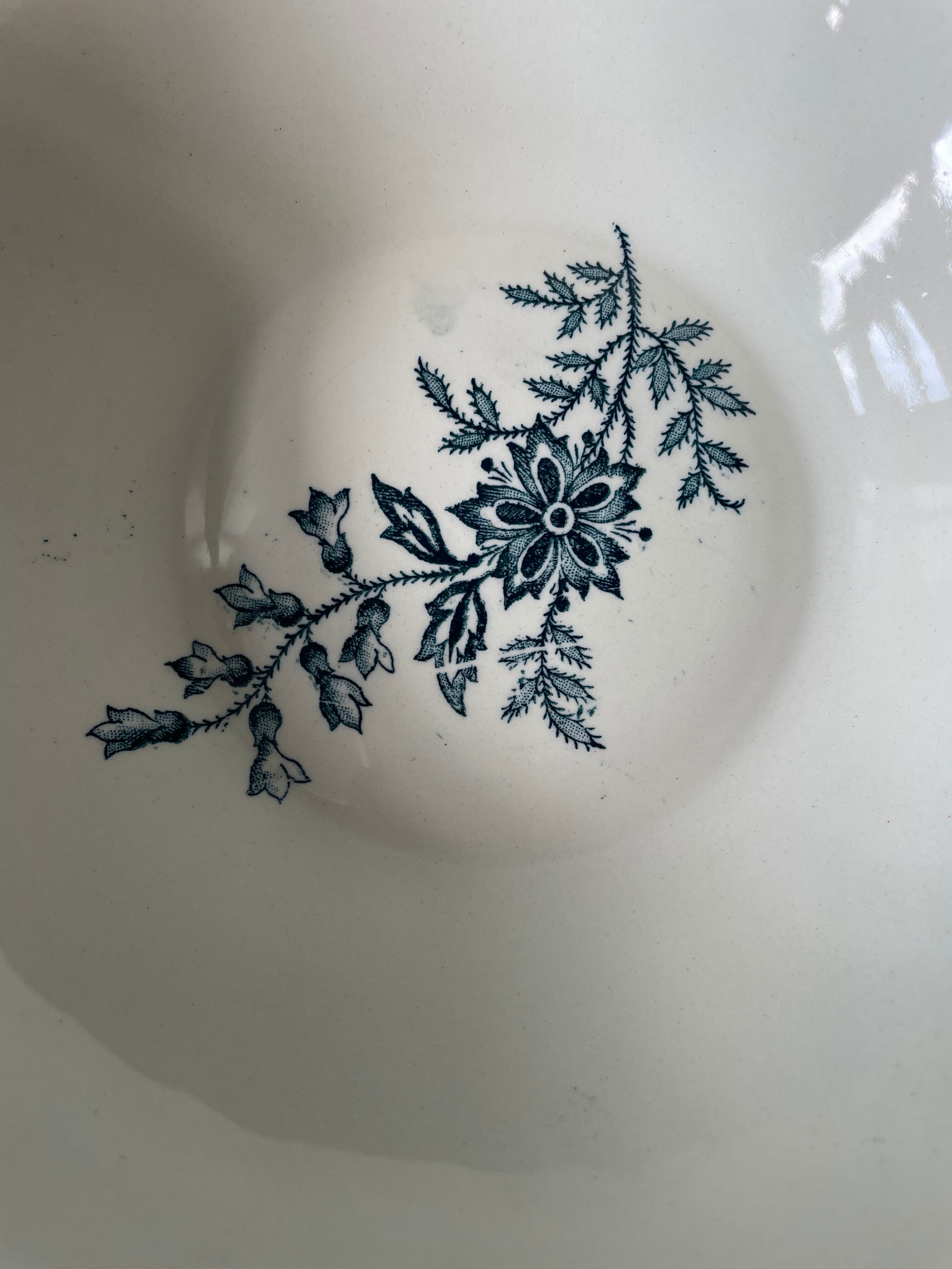 Soap cup 1900 in earthenware of St Amand Et Hamage, Nigella collection