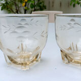 3 verres bas sur pied Art Déco