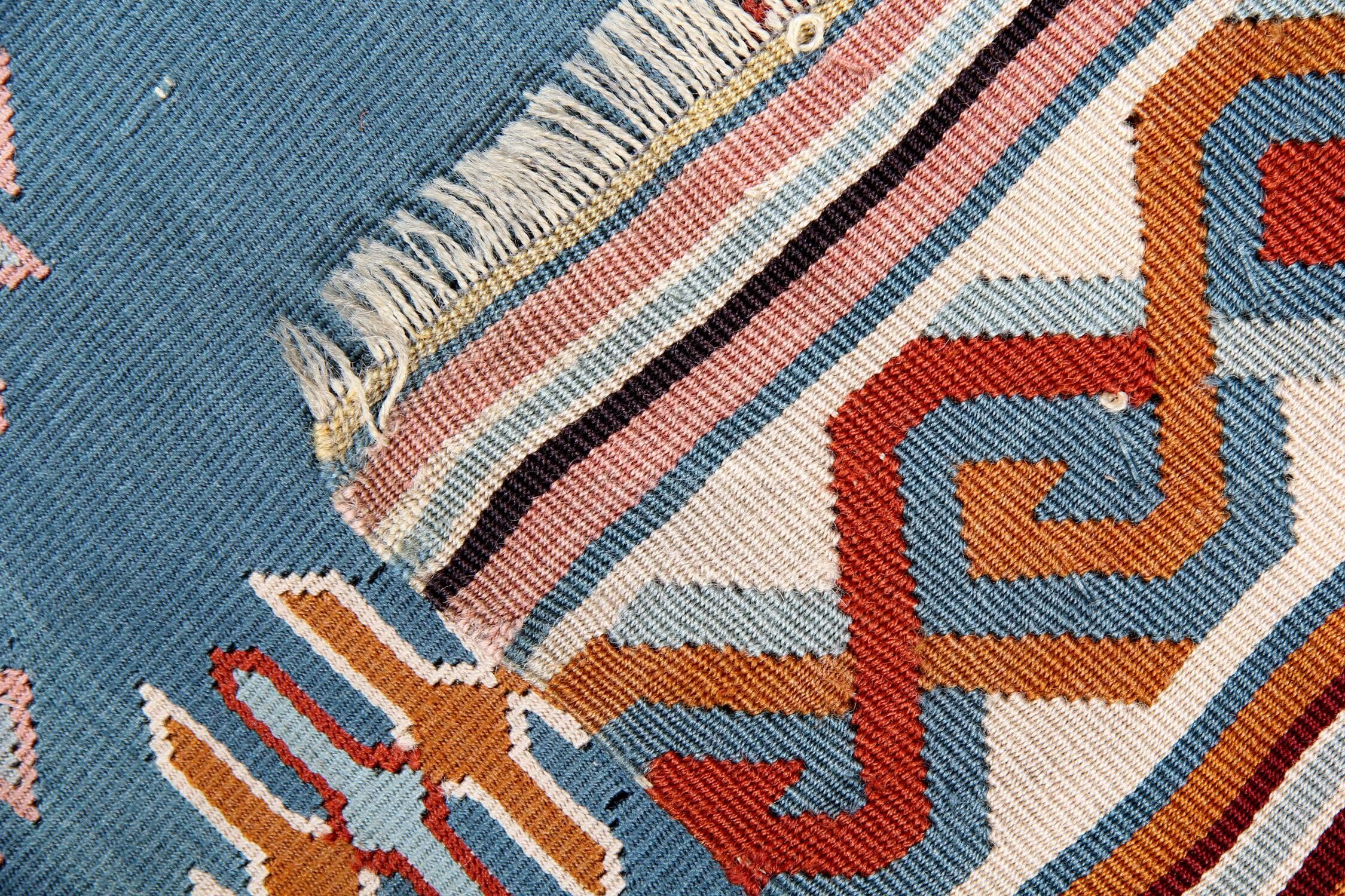 Antique Serbian Rug, Handmade Carpet Vintage Kilim, Geometric Oriental Rug