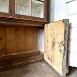 Buffet 2 corps vitré en bois, XIXème