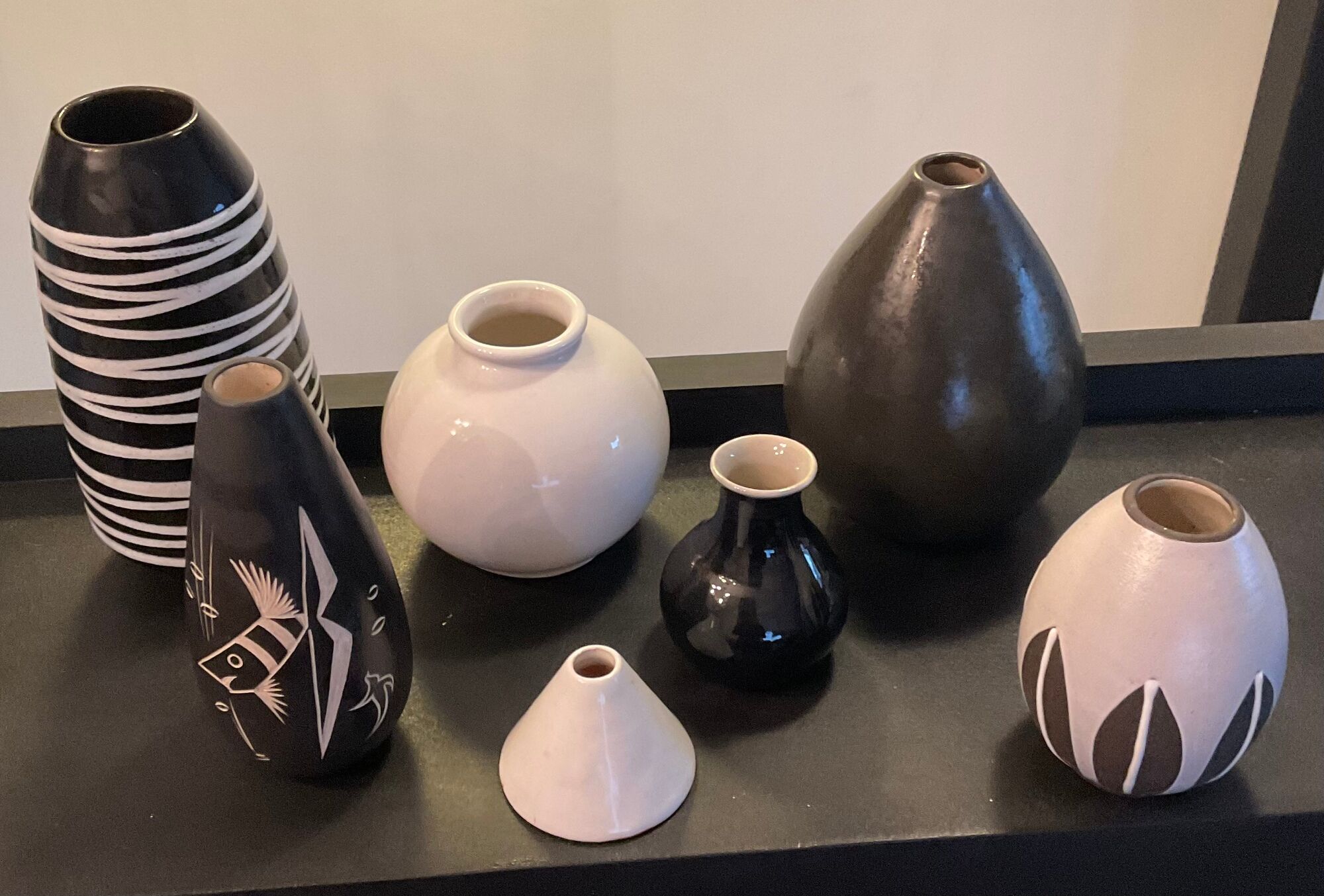 Series of 7 vintage ceramic vases 60s-70s