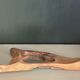 Brutalist mirror made of olive wood