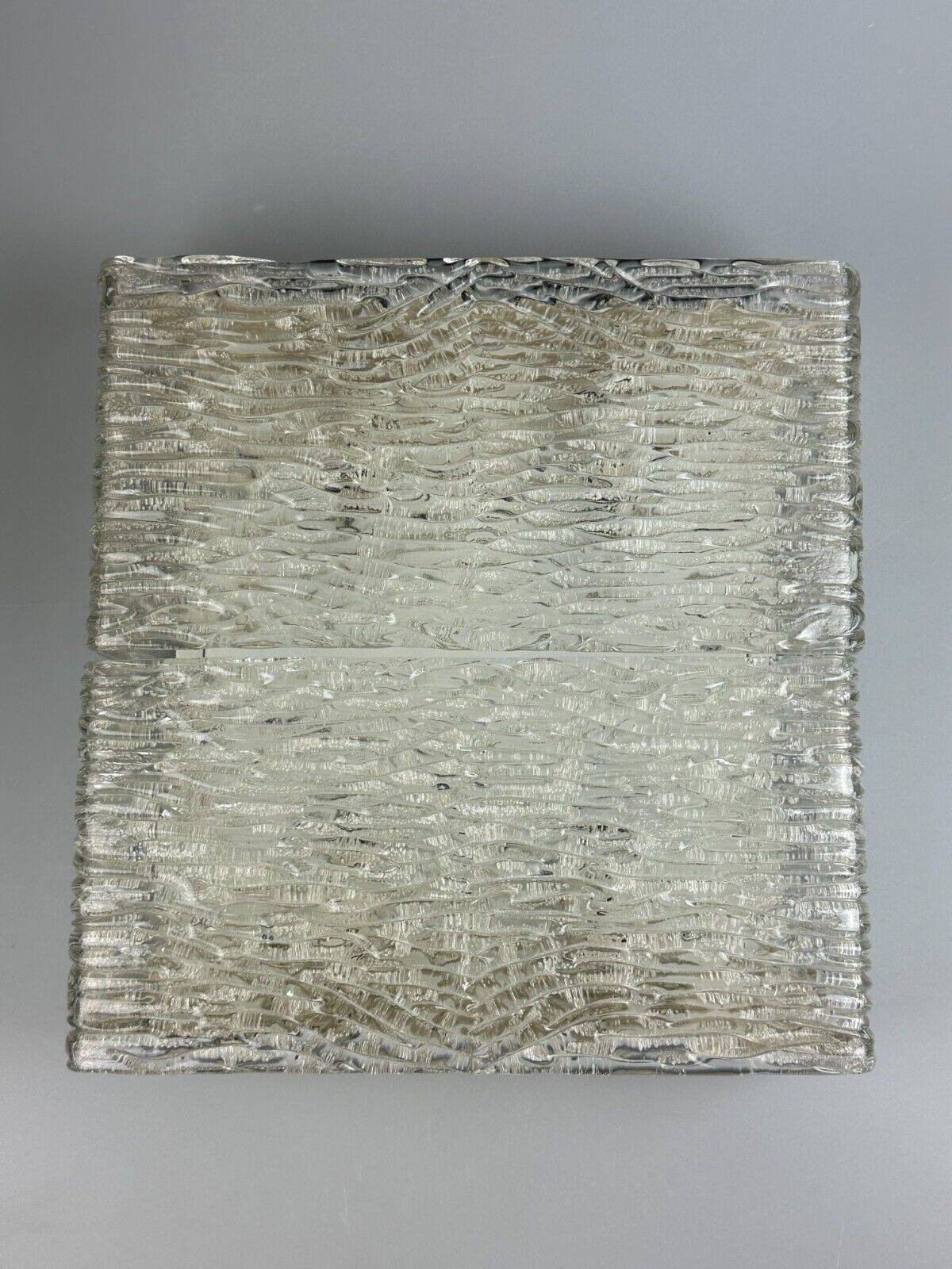 60s 70s ice glass flush mount ceiling lamp by Kaiser Leuchten Germany