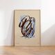 Abstract brown and blue lines giclee print