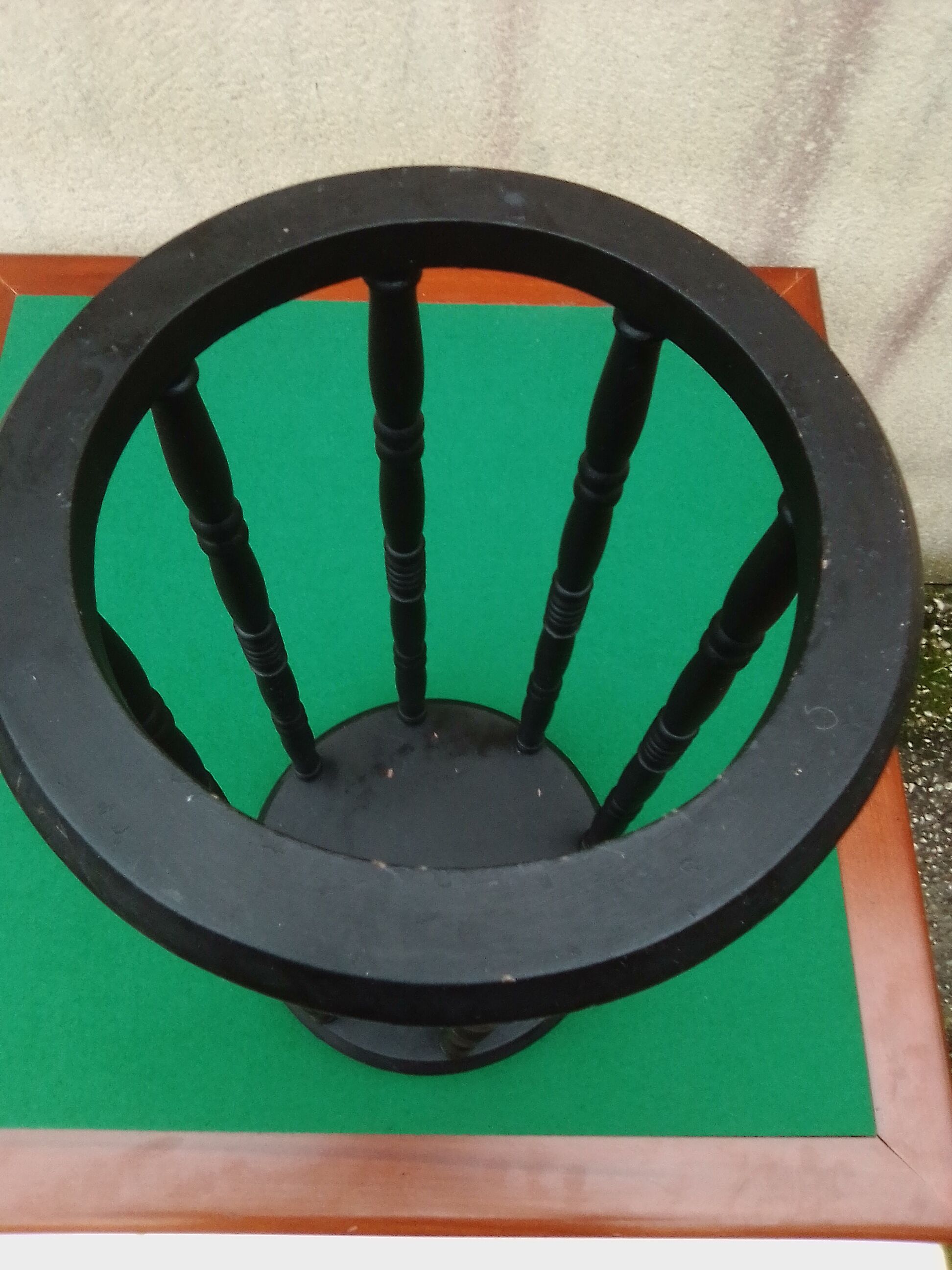 Porte parapluie en bois noir H 51 cm