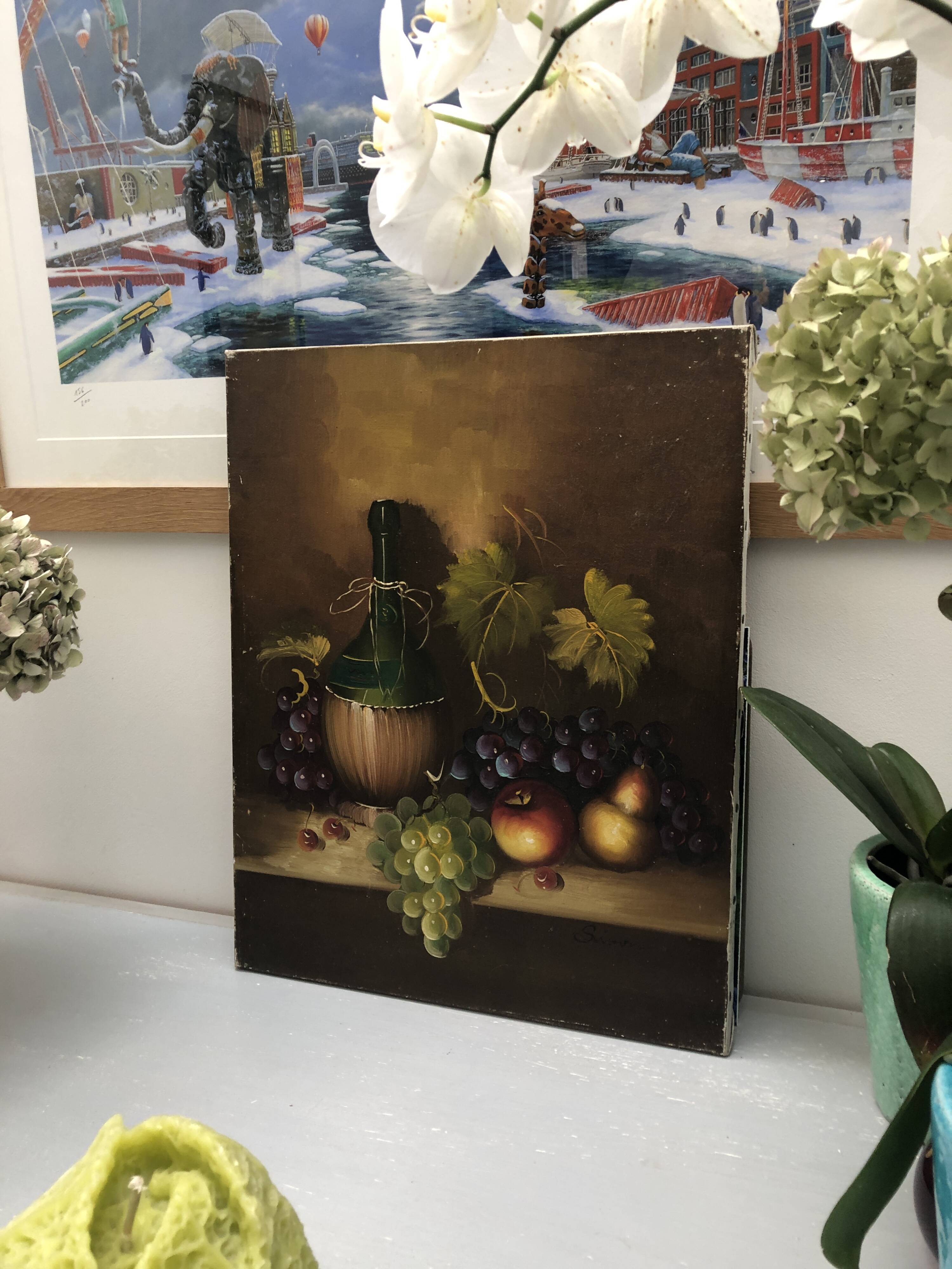Still life painting with fruits