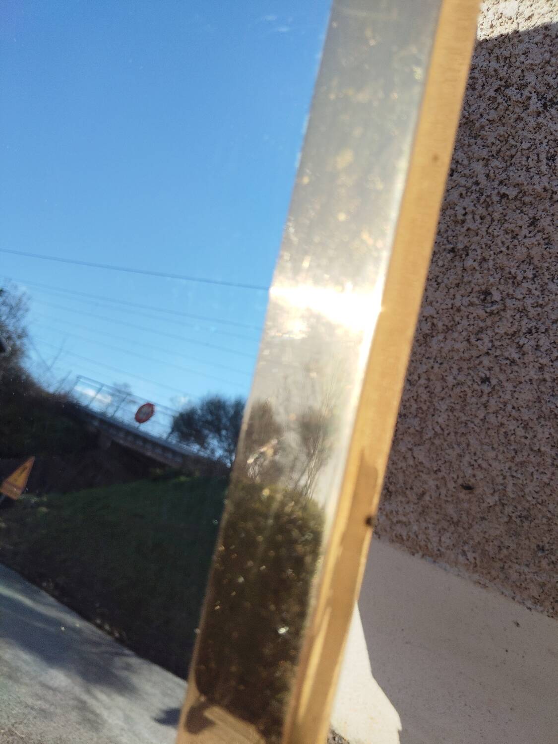 Charming vintage wall mirror from the 1960s-1970s. It stands out.