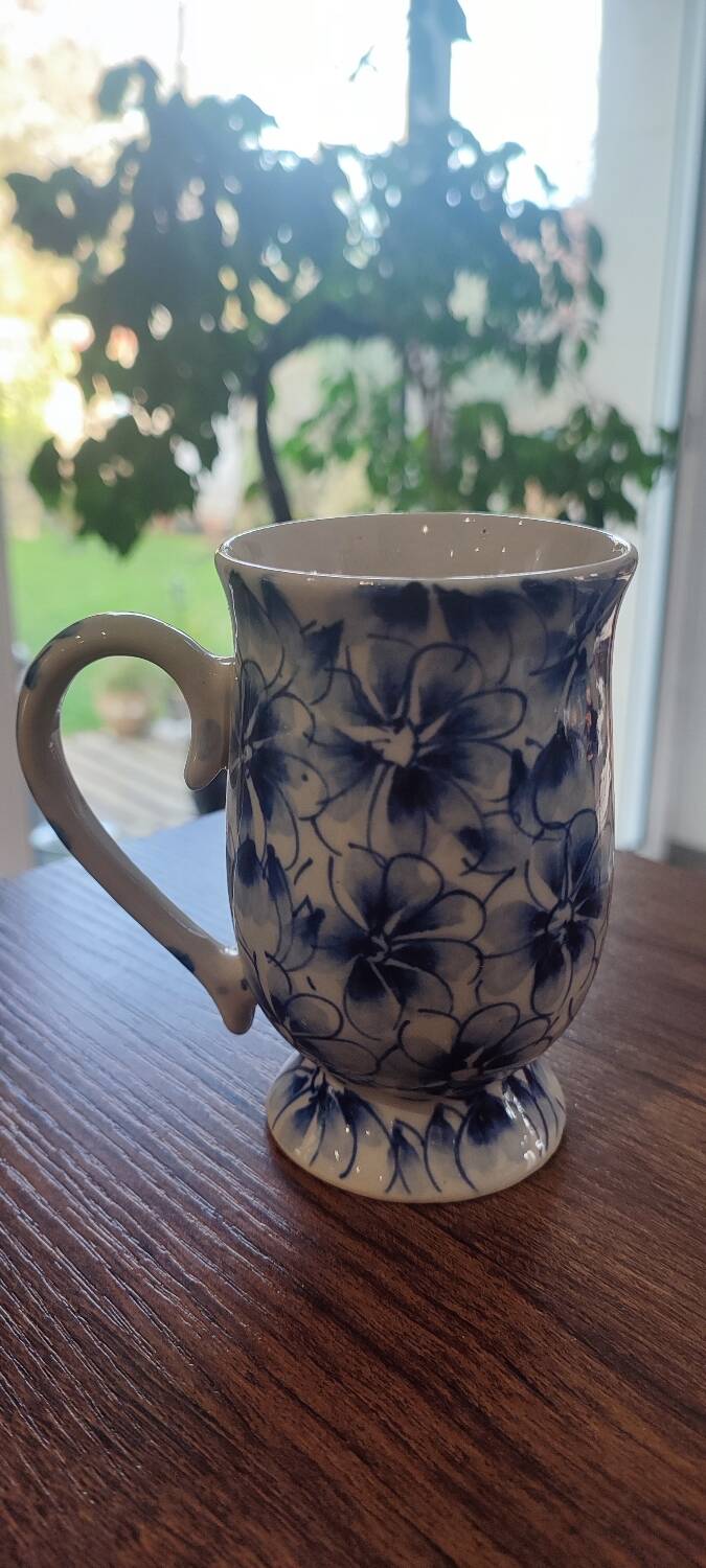 Antique Floral Porcelain Mug/Cup
