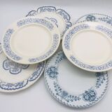 Series of 6 mismatched dinner plates.