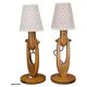 Pair of mid-century adjustable wooden table lamps, Czechoslovakia, 1970s