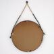 Vintage round steel mirror, Italy, 1970s.
