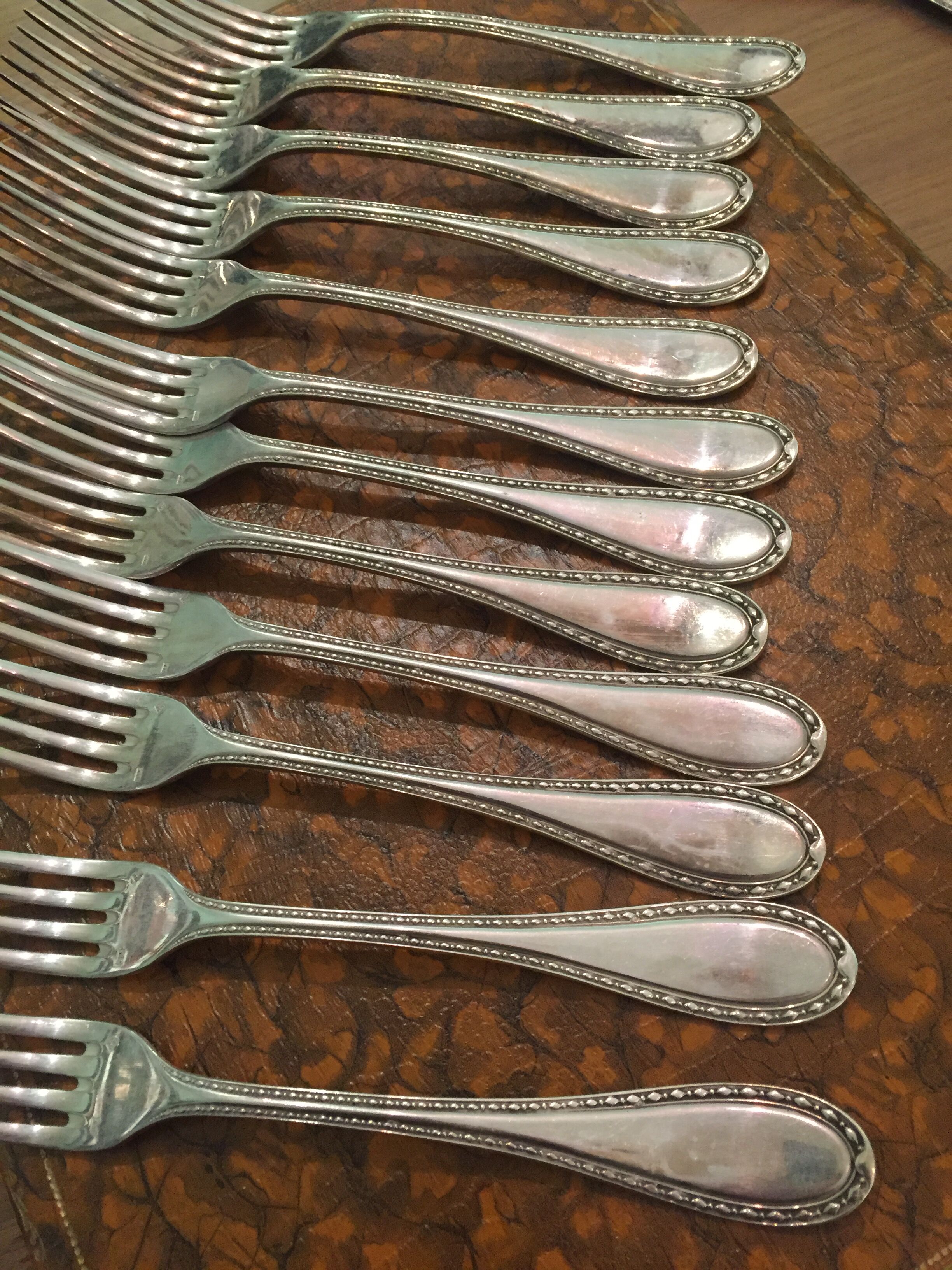 Lot forks silver metal