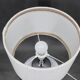 1970s Italian Glass Table Lamp with Boucle Fabric Shade