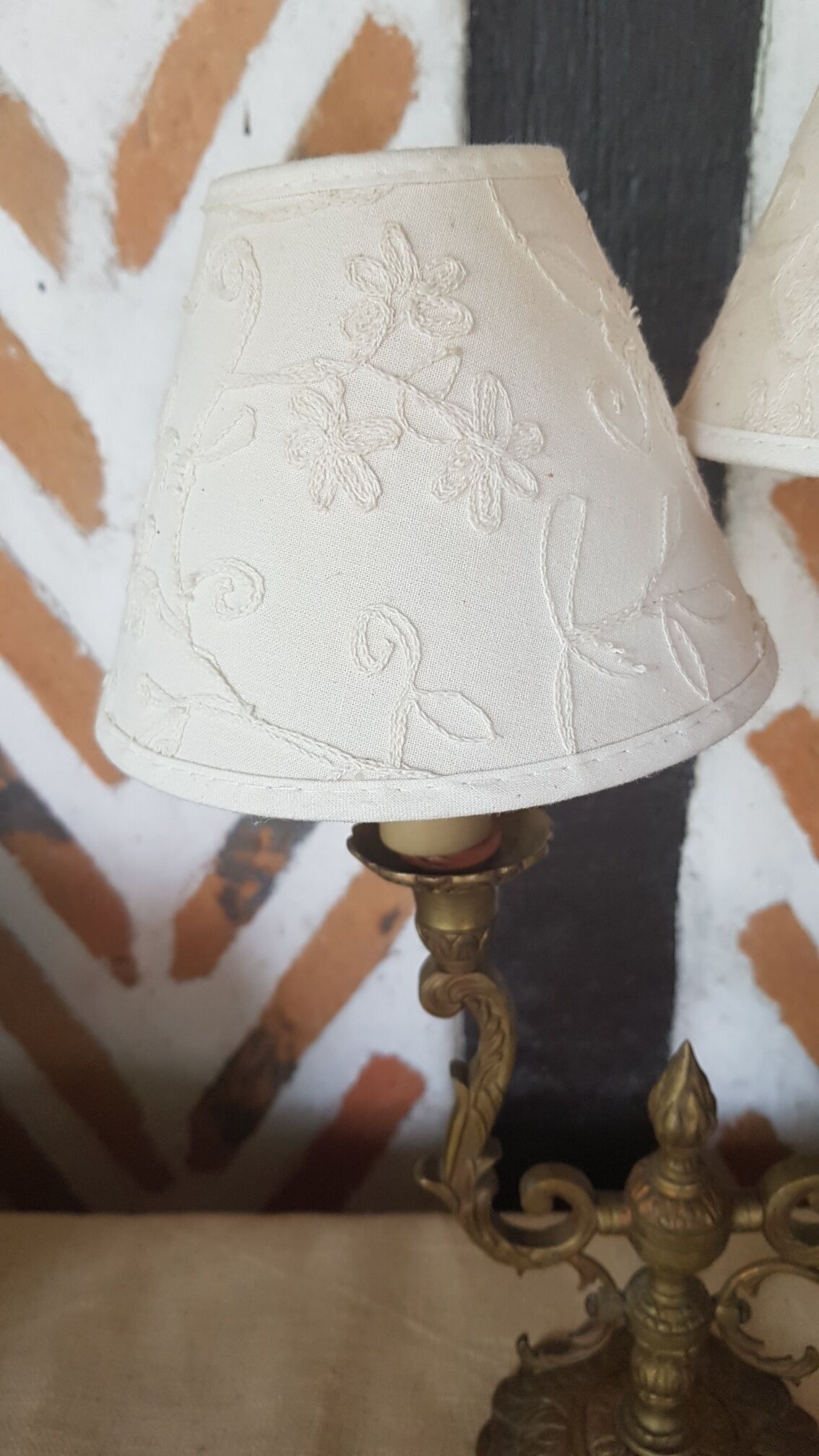 Candlestick lamp bronze double fire