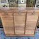 Triple filing cabinet with notary curtains in tinted beech