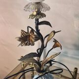 brass and pewter floral lamp 1900 art nouveau murano tulip 37x16