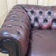 Chesterfield 3-seater sofa in red leather from the 70s