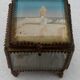 Jewel box antique, beveled glass and brass, Cherbourg the lighthouse