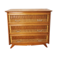 Vintage wood and rattan chest of drawers
