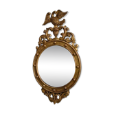 Ancient golden wood witch mirror - late 19th century