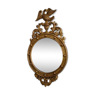 Miroir sorcière en bois doré à l’ancienne – fin XIXe