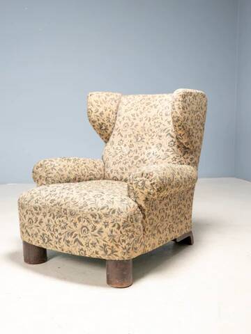 Art Deco wingback armchair, Europe, 1930s