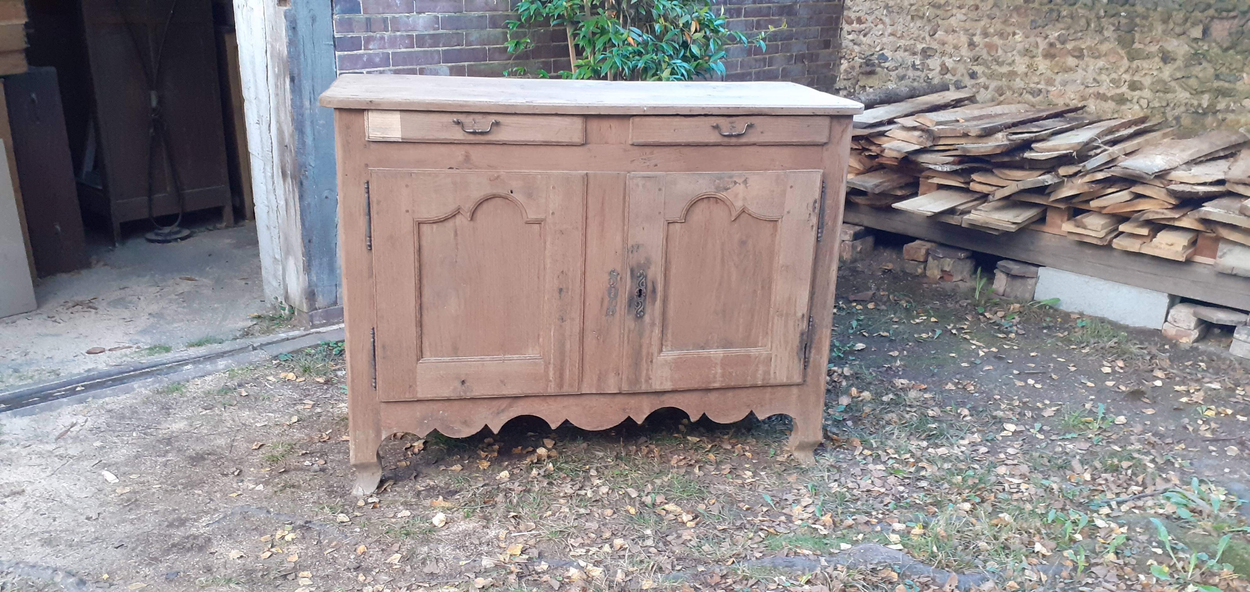 2-door, 2-drawer sideboard, old solid chestnut wood, raw wood