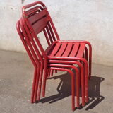 4 chaises de terrasse en métal