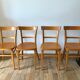 set of 4 Thonet bistro chairs in curved wood honey Mid-Century 50s