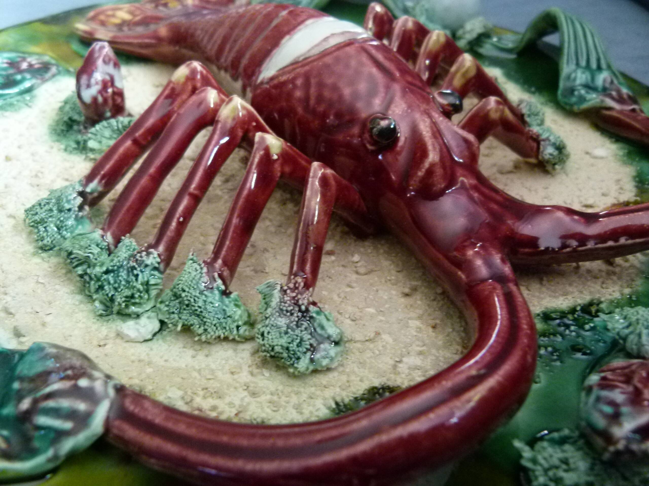 Barbotine earthenware plate