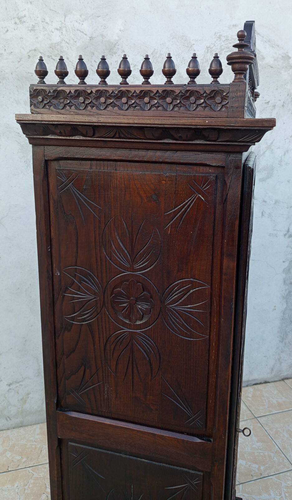 Breton style bonnetière wardrobe in natural wood