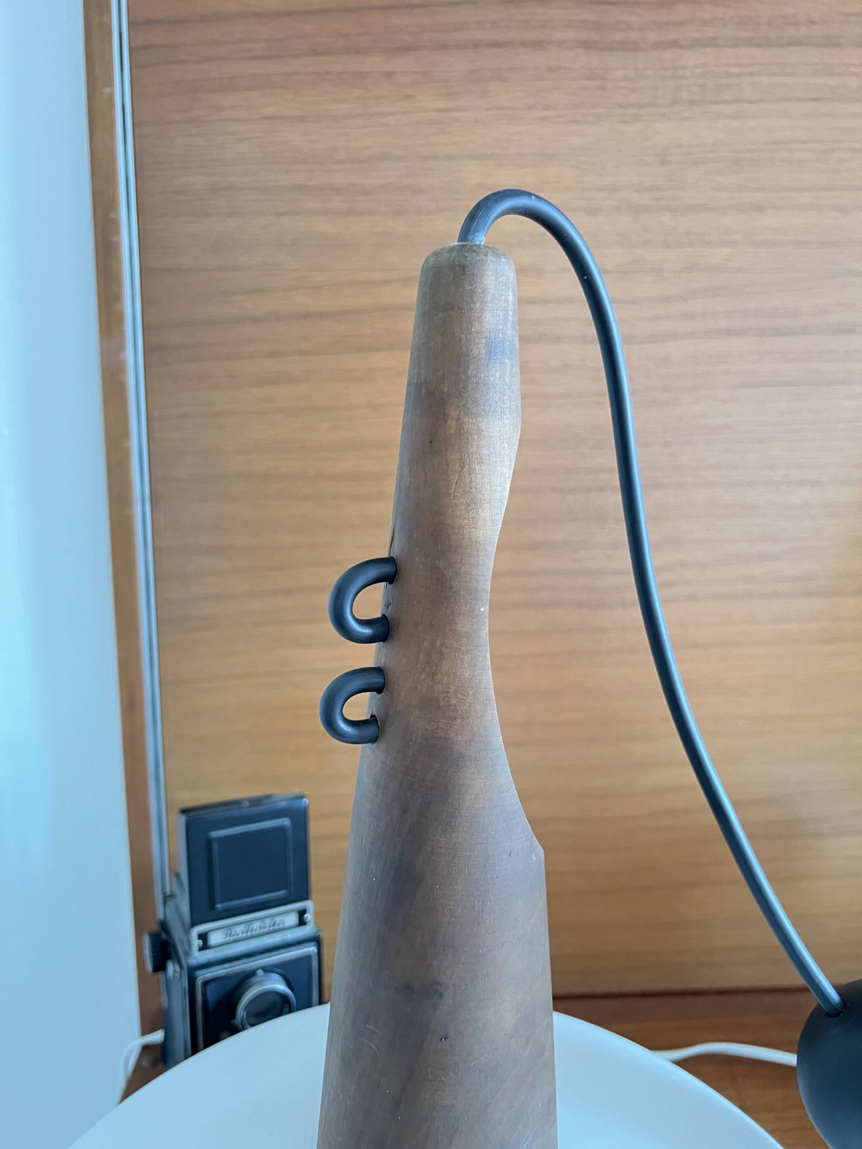 Pendant lamp in teak and opaline glass by Uno and Östen Kristiansson Luxus 50s