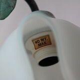 Table lamp in metal and frosted glass by Jean-Pierre Ryckaert, collection "Louisiane" 60's