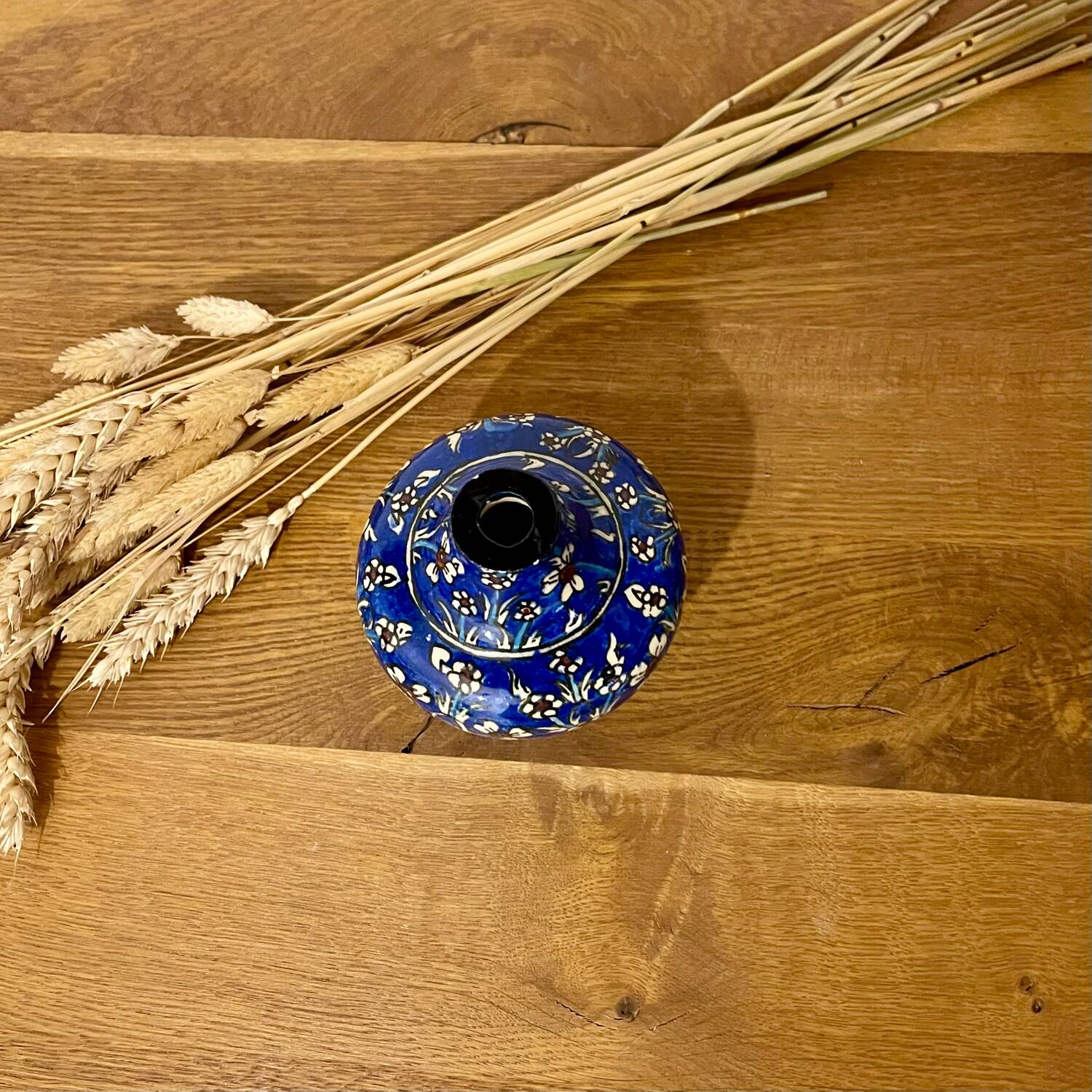 Glazed ceramic ball vase