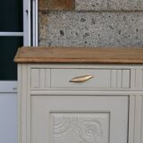 Buffet art déco rénové - Beige Glaise Ripolin - H100 x L133 x P52 cm